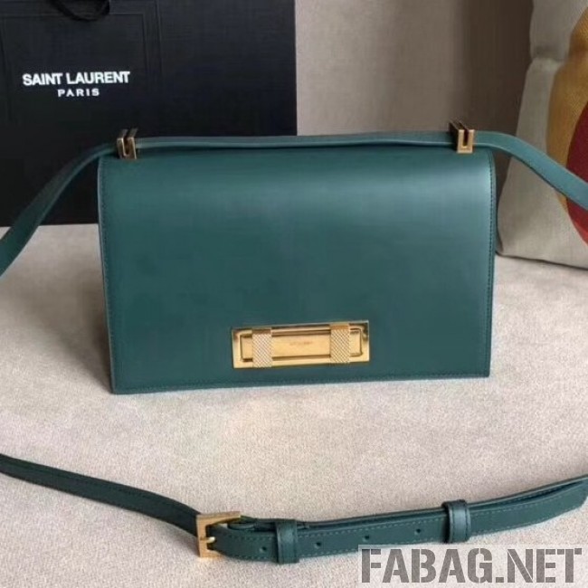 Saint Laurent Domino Medium in Smooth Leather 5387910 Green 2018 (A-8111308 )
