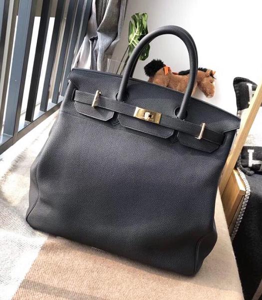 Hermes Birkin 40 Hac Black Imported Togo Leather Golden Metal