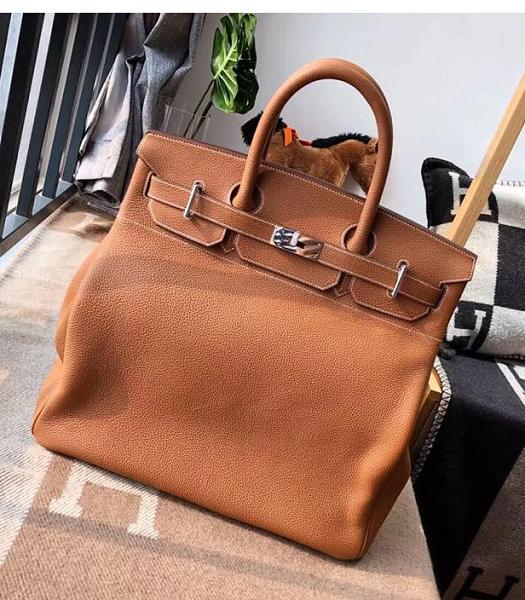 Hermes Birkin 40 Hac Brown Imported Togo Leather Silver Metal