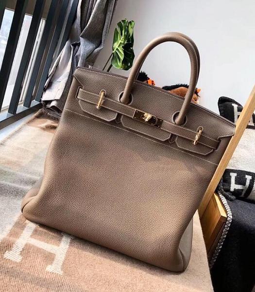 Hermes Birkin 40 Hac Grey Imported Togo Leather Golden Metal