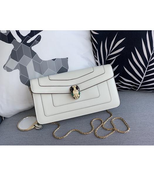 Bvlgari Original Leather Serpenti Forever 25cm Bag White