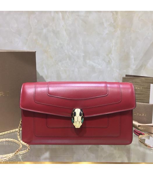 Bvlgari Original Leather Serpenti Forever 25cm Bag Red