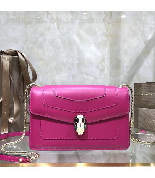 Bvlgari Original Leather Serpenti Forever 22cm Bag Fuchsia