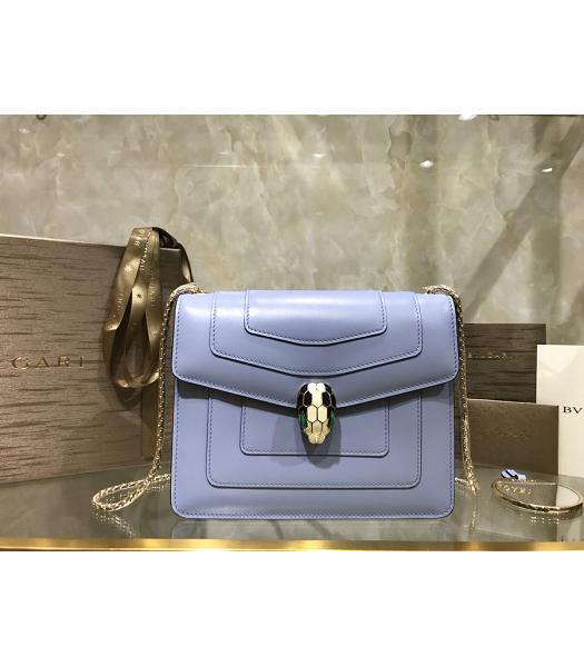 Bvlgari Original Leather Serpenti Forever 20cm Mini Bag Blue