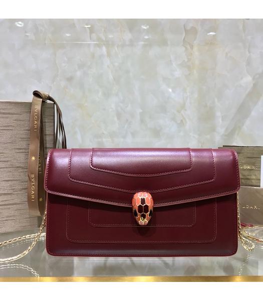 Bvlgari Original Leather Serpenti Forever 25cm Bag Wine Red