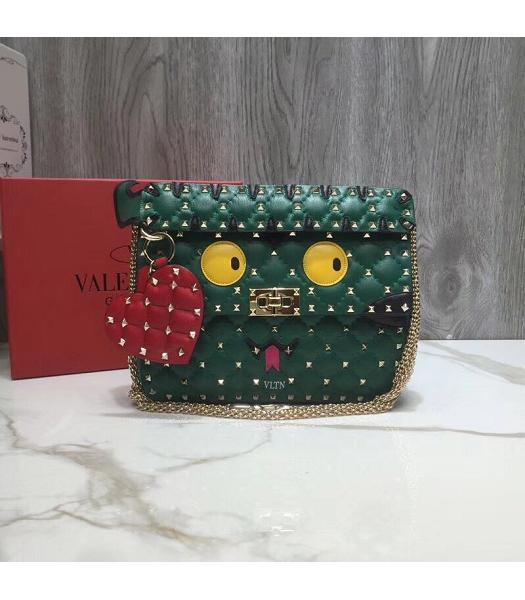 Valentino Original Lambskin Garavani Rockstud Spike Bag Green