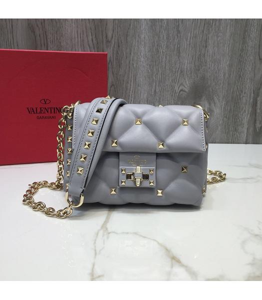 Valentino Grey Original Lambskin Garavani Candystud Mini Bag