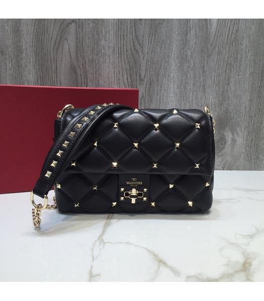 Valentino Black Original Lambskin Chains Bag Golden Rivets