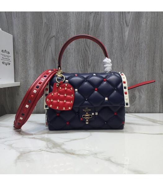 Valentino Original Leather Tote Bag Dark Blue