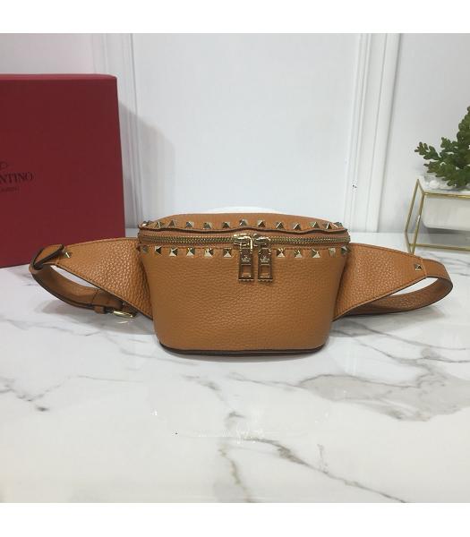 Valentino Brown Original Garavani Free Rockstud Spike Small Bag