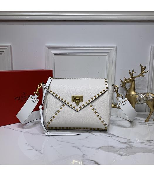 Valentino Original Calfskin Garavani Rockstud Hype Bag White