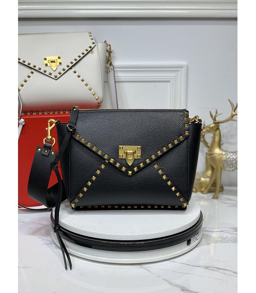 Valentino Original Calfskin Garavani Rockstud Hype Bag Black