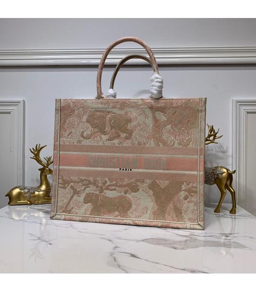 Christian Dior Multicolor Original Canvas Large Tote Bag Pink