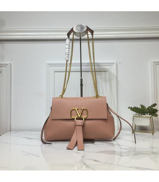 Valentino Original Calfskin Garavani VRING Shoulder Bag Pink