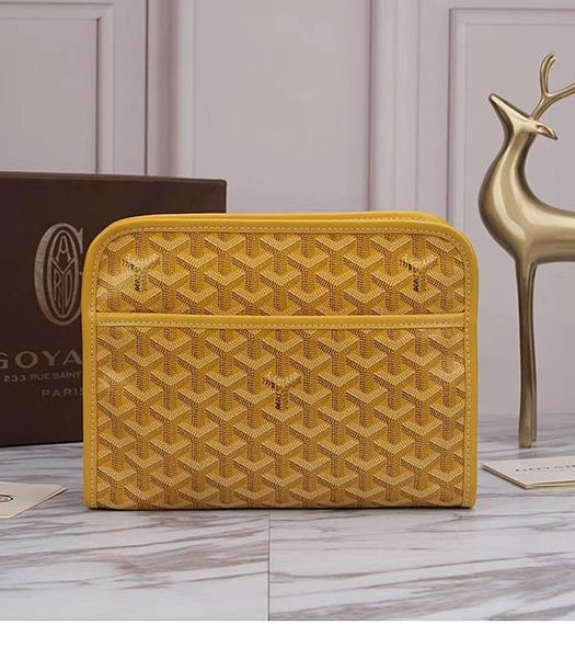 Goyard Original Zippy Cosmetic Bag Clutch Yellow