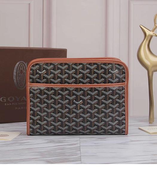 Goyard Original Zippy Cosmetic Bag Clutch Brown