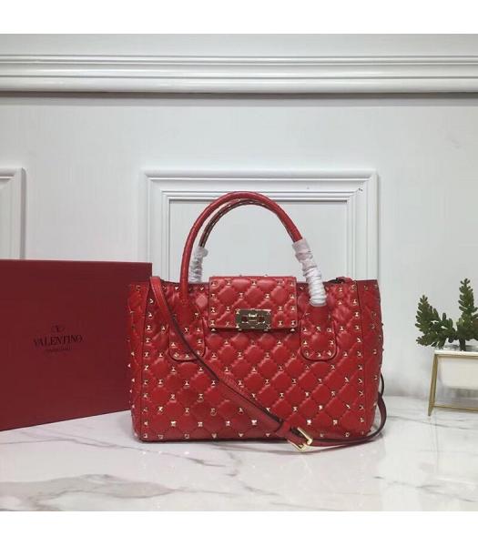 Valentino Garavani Rockstud Original Leather Bag Red