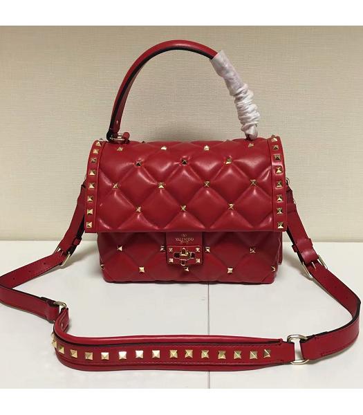 Valentino Garavani Candystud Original Leather Bag Red