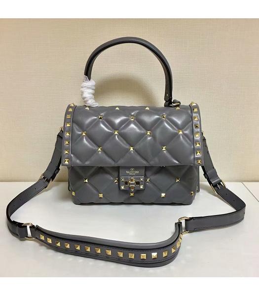 Valentino Garavani Candystud Original Leather Bag Grey