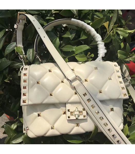 Valentino Garavani Candystud Original Leather Bag White