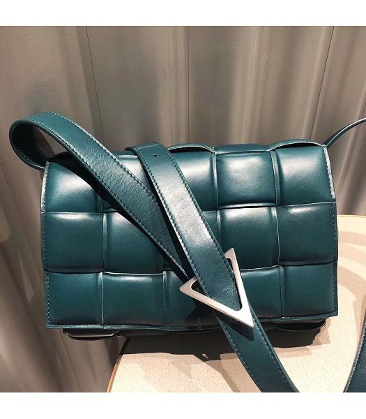 Bottega Veneta Cassette Green Imported Calfskin Leather Silver Metal Pillow Bag