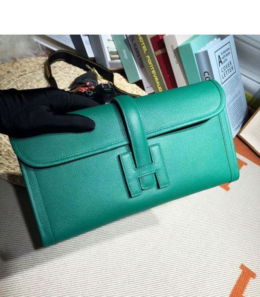 Hermes Jige Elan 29 Dark Green Imported Epsom Calfskin Clutch