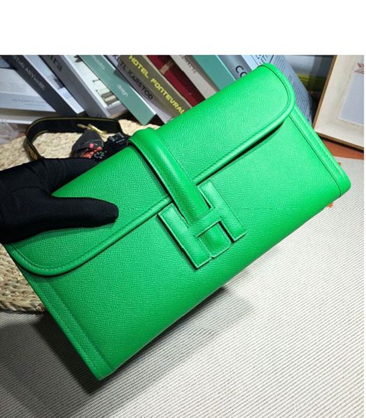 Hermes Jige Elan 29 Cyan Green Imported Epsom Calfskin Clutch