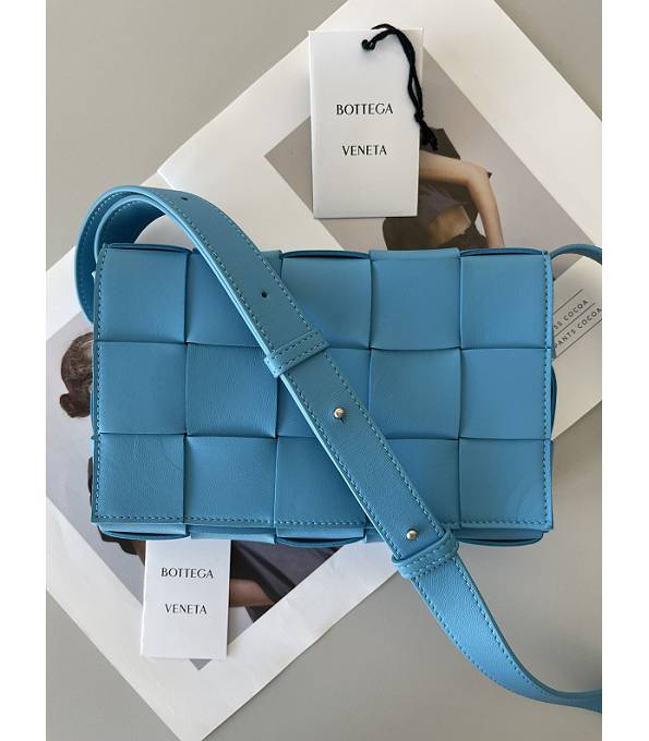 Bottega Veneta Blue Original Lambskin Leather Cassette Crossbody Bag