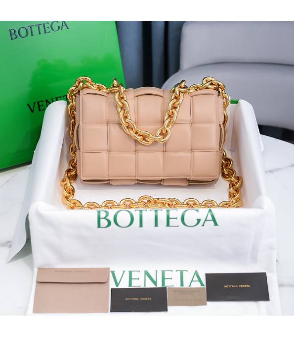 Bottega Veneta Cassette Nude Pink Original Lambskin Leather Golden Chain Pillow Bag