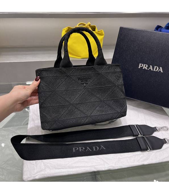 Prada Original Cotton Canvas Small Tote Bag Black