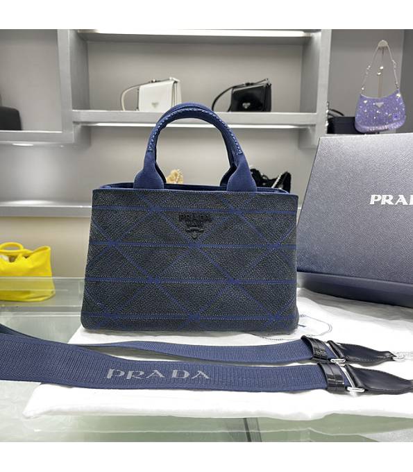 Prada Original Cotton Canvas Small Tote Bag Blue