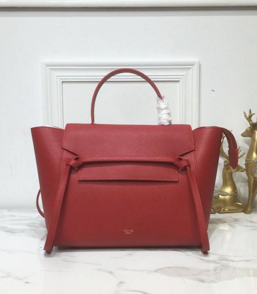 Celine Red Original Palm Veins Real Leather Mini Belt Bag