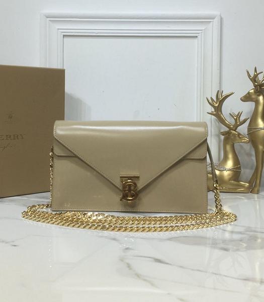 Burberry Apricot Original Plain Veins Leather Envelope Clutch