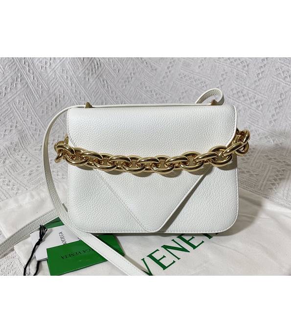 Bottega Veneta Mount White Original Litchi Veins Calfskin Leather Small Envelope Bag