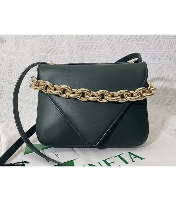 Bottega Veneta Mount Dark Green Original Plain Calfskin Leather Small Envelope Bag