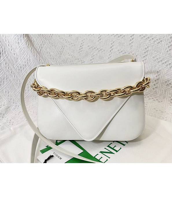 Bottega Veneta Mount White Original Calfskin Leather Medium Envelope Bag