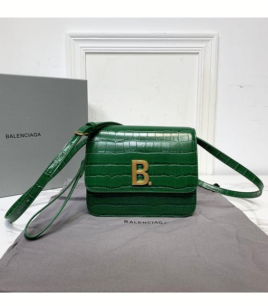 Balenciaga Green Croc Veins Real Leather Small Dustbag