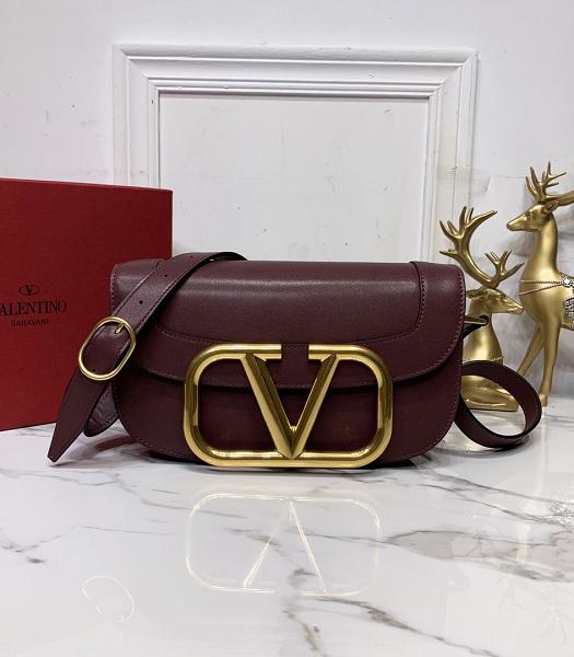 Valentino Garavani Maxi Wine Red Original Calfskin 26cm Shoulder Bag