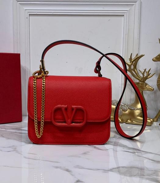 Valentino Garavani Vsling Red Original Palm Veins Calfskin 18cm Box Bag