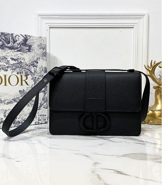 Christian Dior 30 Montaigne Original Palm Veins Calfskin Black Metal Flap Bag Black