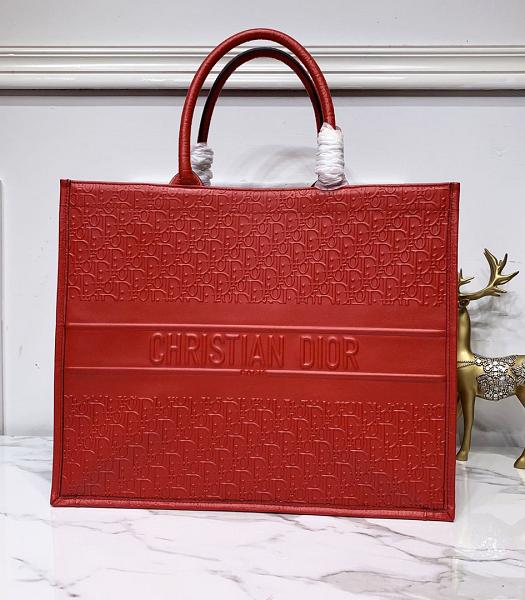 Christian Dior Original Leather 41cm Book Tote Bag Red