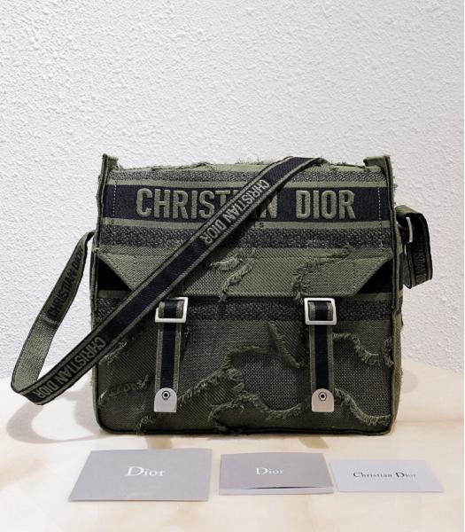 Christian Dior Diorcamp Original Oblique Canvas Messenger Bag Army Green