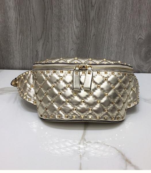 Valentino Garavani Free Rockstud Spike Golden Original Lambskin Belt Bag Golden Rivets