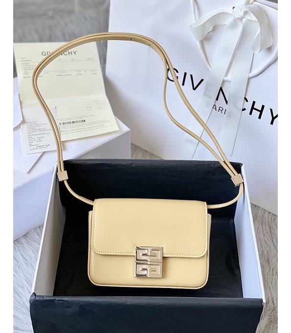 Givenchy 4G Apricot Original Box Calfskin Leather Silver Metal 16cm Crossbody Bag