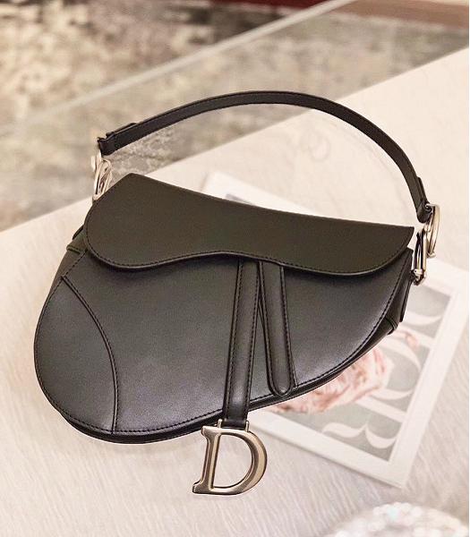 Christian Dior Oblique Original Calfskin 25cm Saddle Tote Bag Black