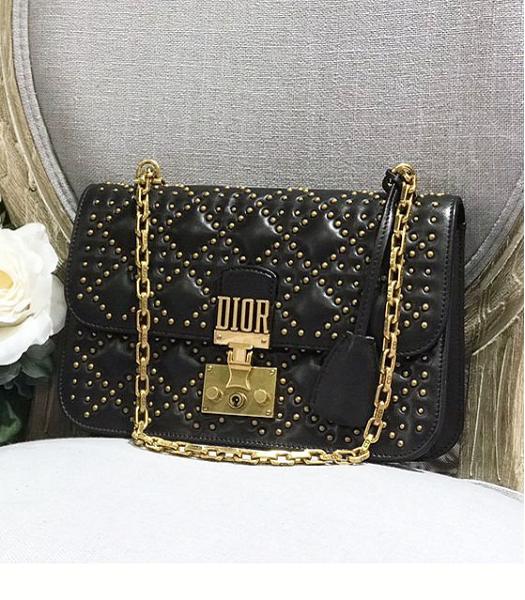 Christian Dior Dioraddict Original Lambskin Bead 24cm Flap Bag Black