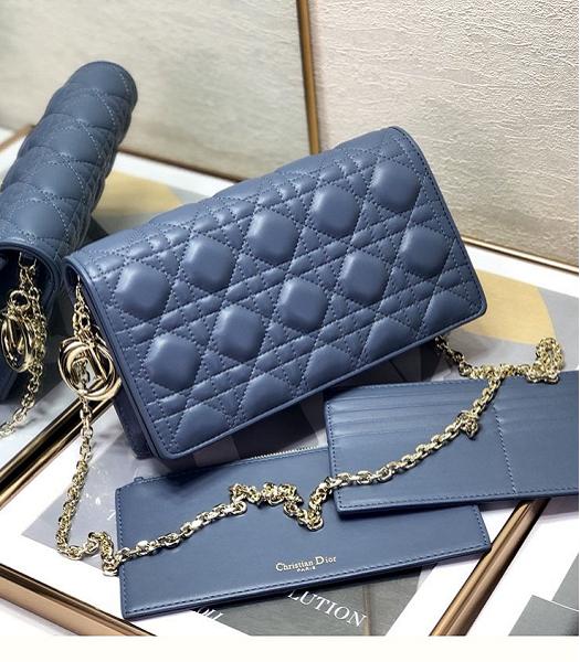 Christian Dior Original Lambskin Woc Golden Chain Bag Blue