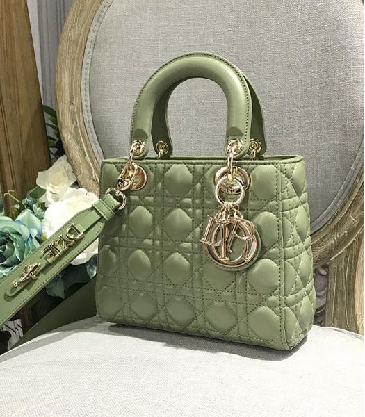 Christian Dior My ABCDior Original Lambskin Golden Metal 20cm Tote Bag Light Green