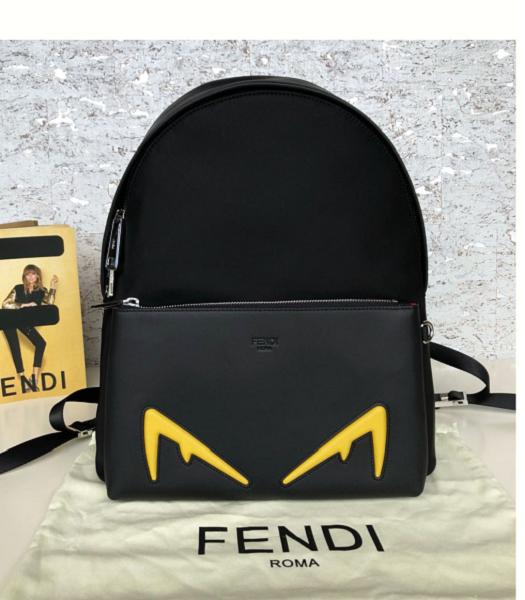 Fendi Vocabulary Black Original Waterproof With Original Leather 33cm Backpack