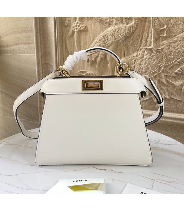 Fendi White Original Leather 27cm Peekaboo ISeeU Bag